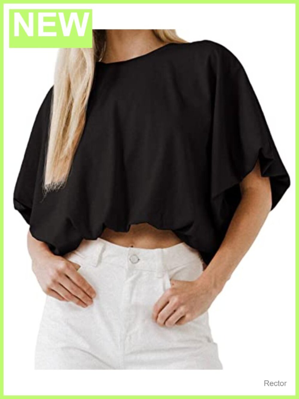 Womens Crop Tops Short Sleeve Casual Loose Cropped T Shirt Crewneck